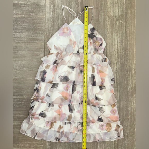 ILLA ILLA Ruffle Tiered Floral Mini Dress M Boho Chic Layered Summer Party - Picture 11 of 14